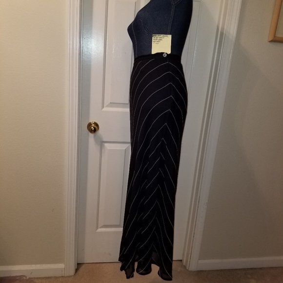 ✅#900 NWT Ralph Lauren Navy Blue White Stripe Skirt - Picture 4 of 16